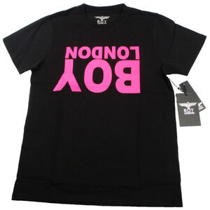 Boy London Shirt Mens Medium Black Pink Logo Graphic Streetwear T-Shirt Tee 1312